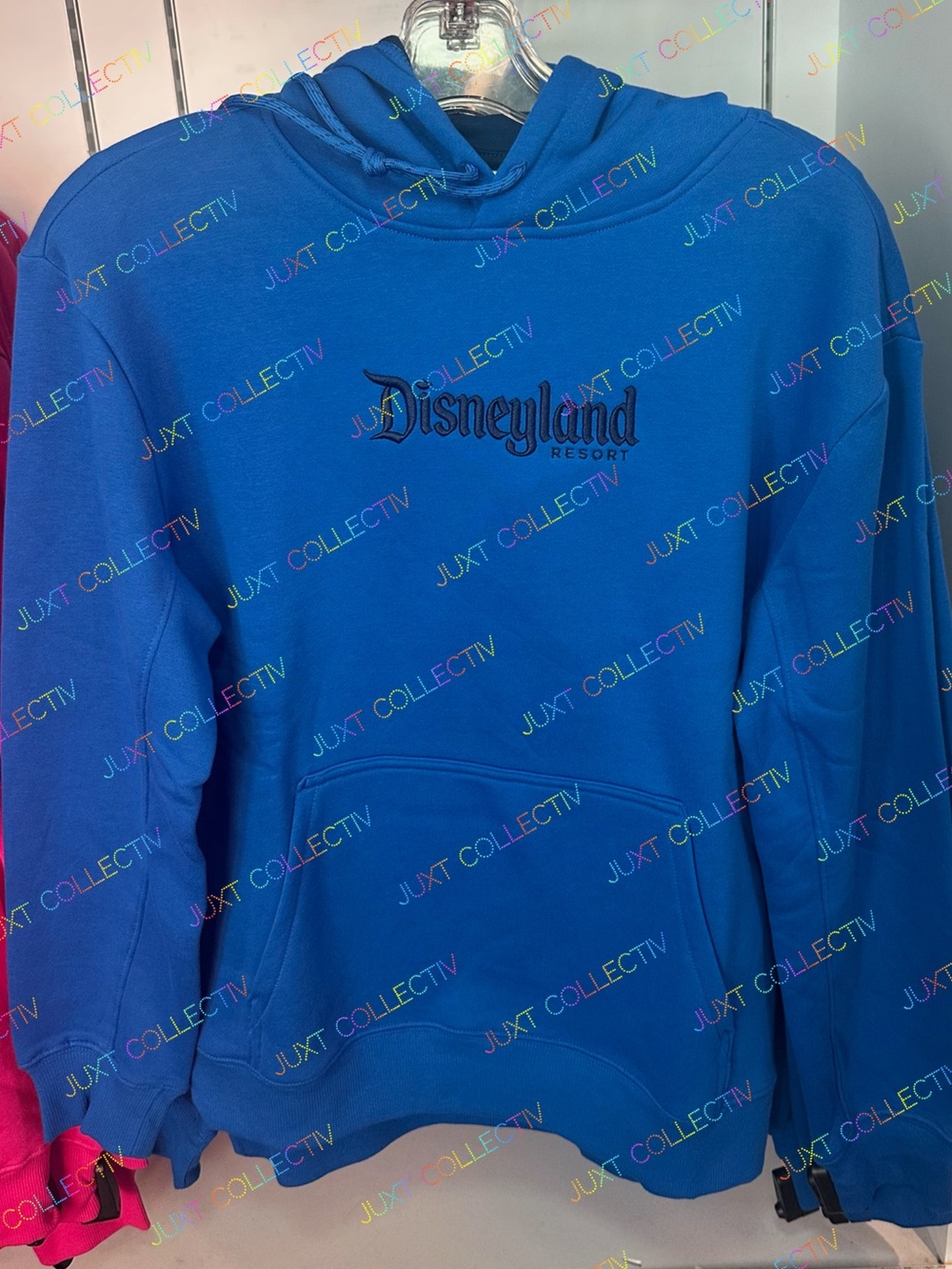 Disneyland Logo Blue Hoodie Embroidered Sweatshirt NWT